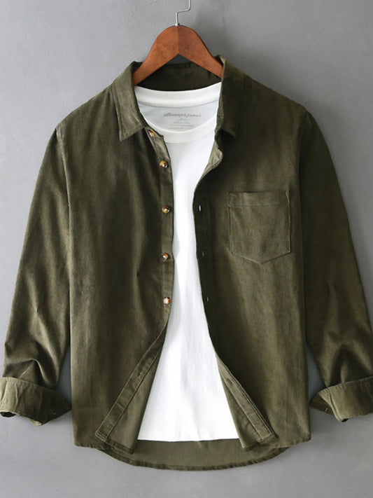Men's Plus Size Button Up Long Sleeve Shirt