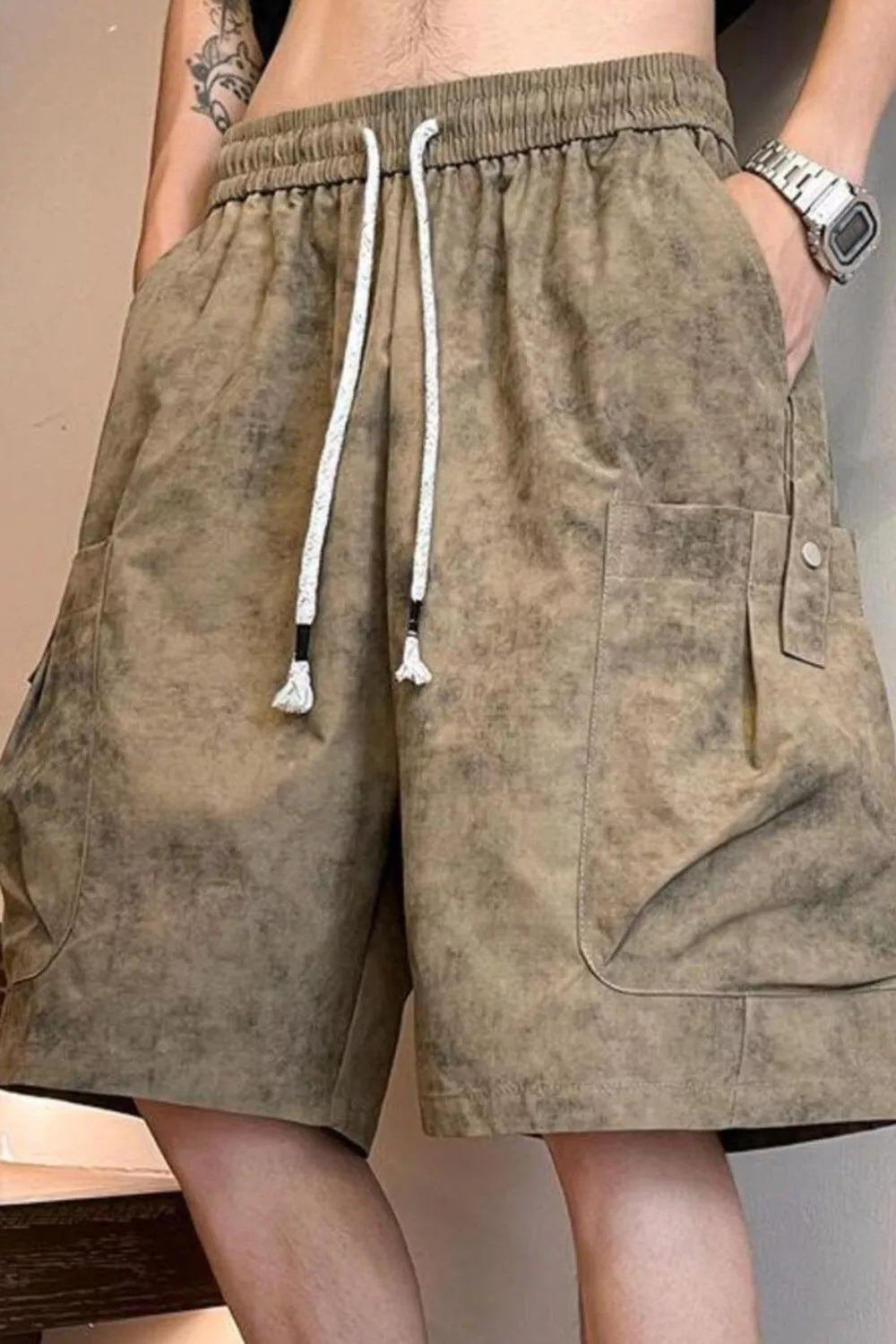 Men's Full Size Drawstring Shorts with Pockets Plus Size