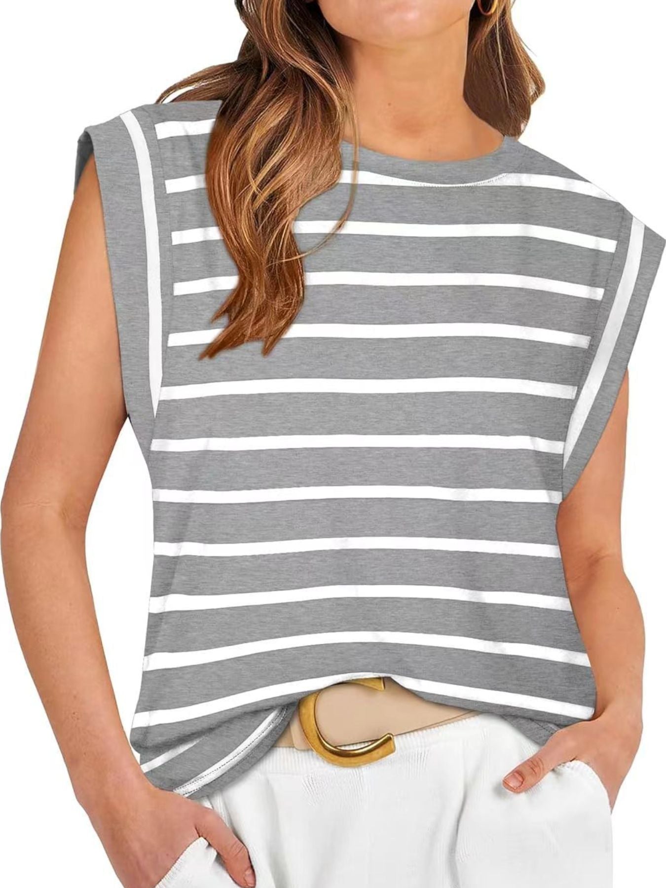 Striped Round Neck Tank