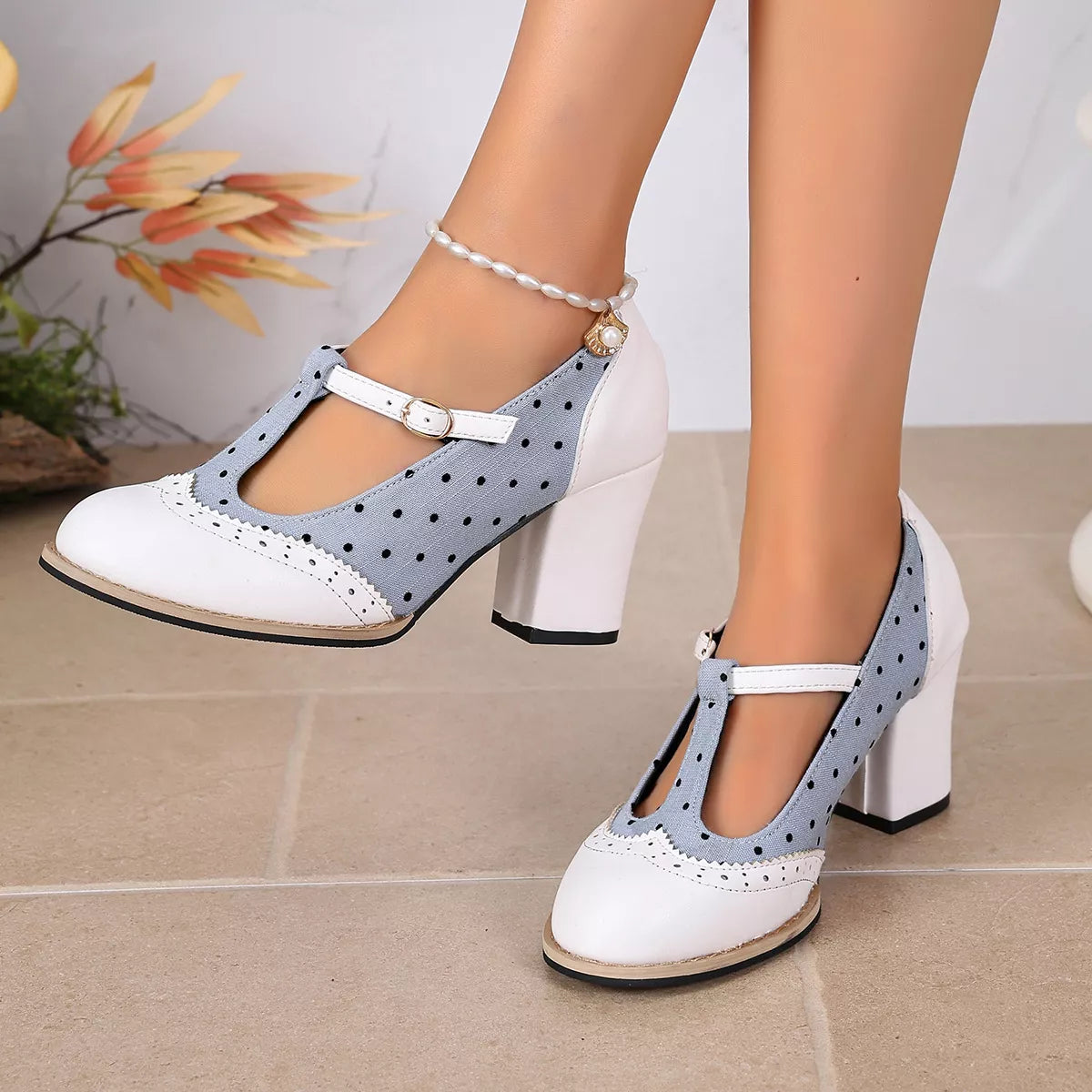 Point Toe Block Heels Pumps