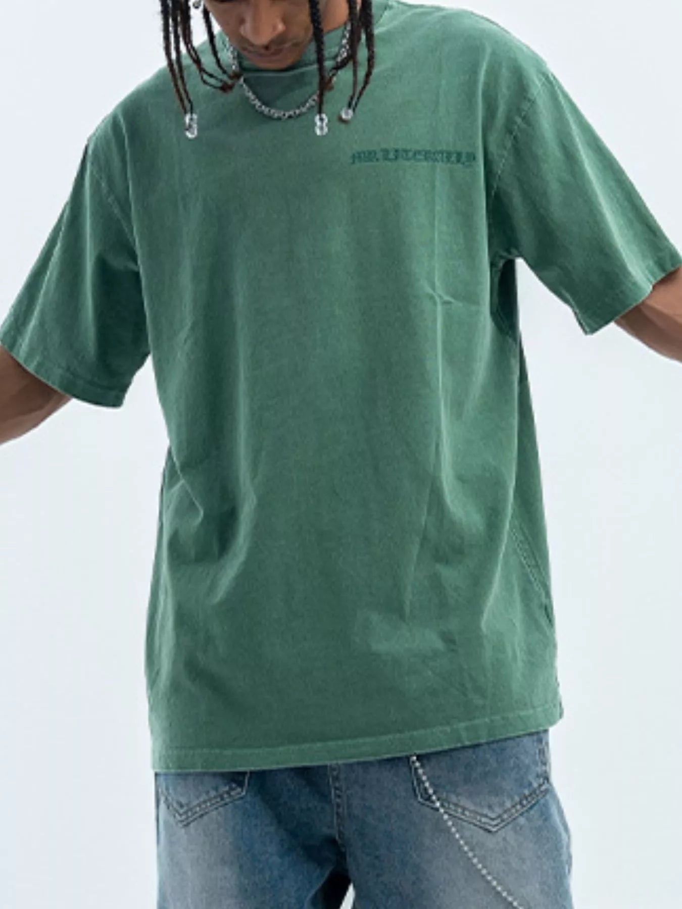 Men's Letter Round Neck Short Sleeve T-Shirt