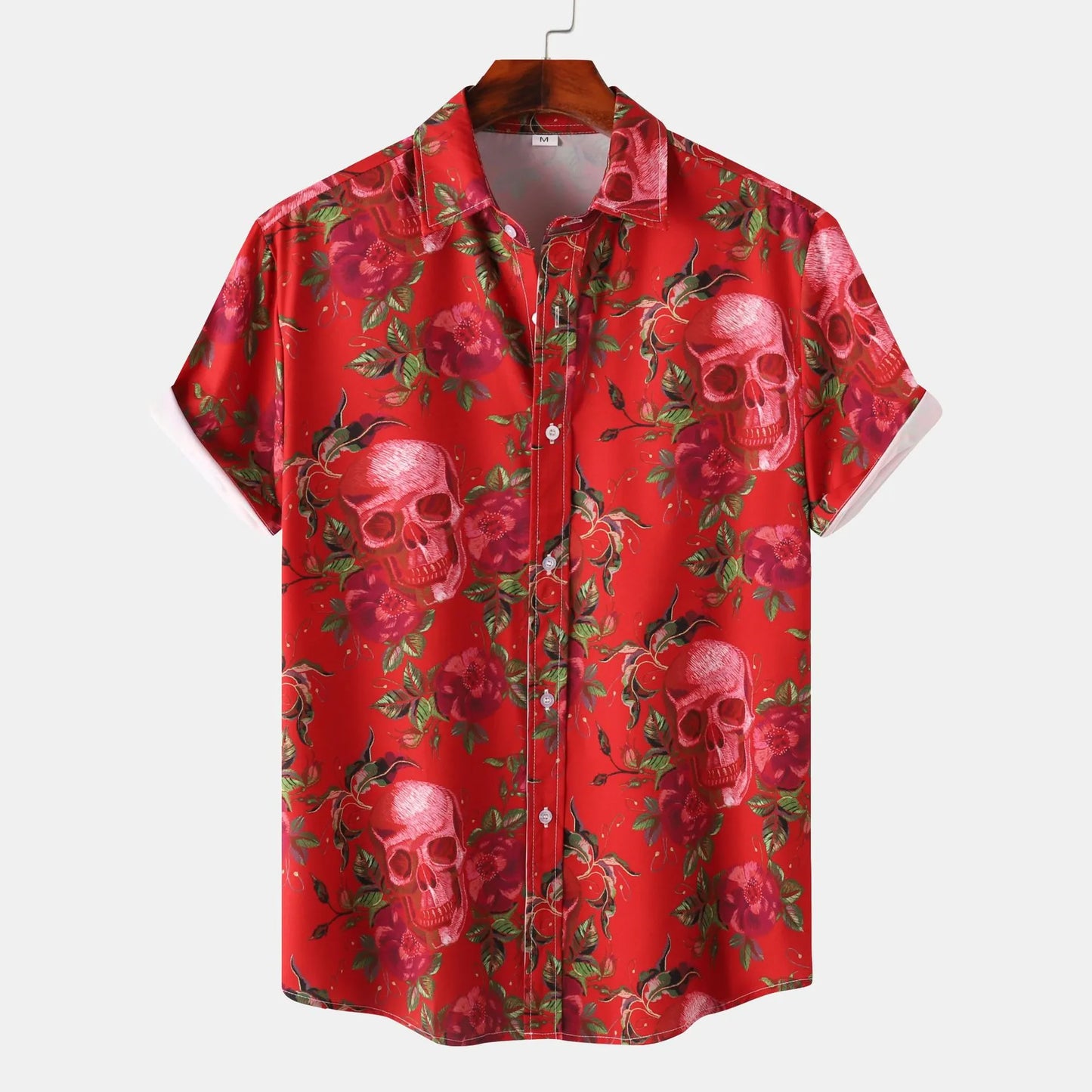 Men's Full Size Printed Short Sleeve Casual Shirt Plus Size