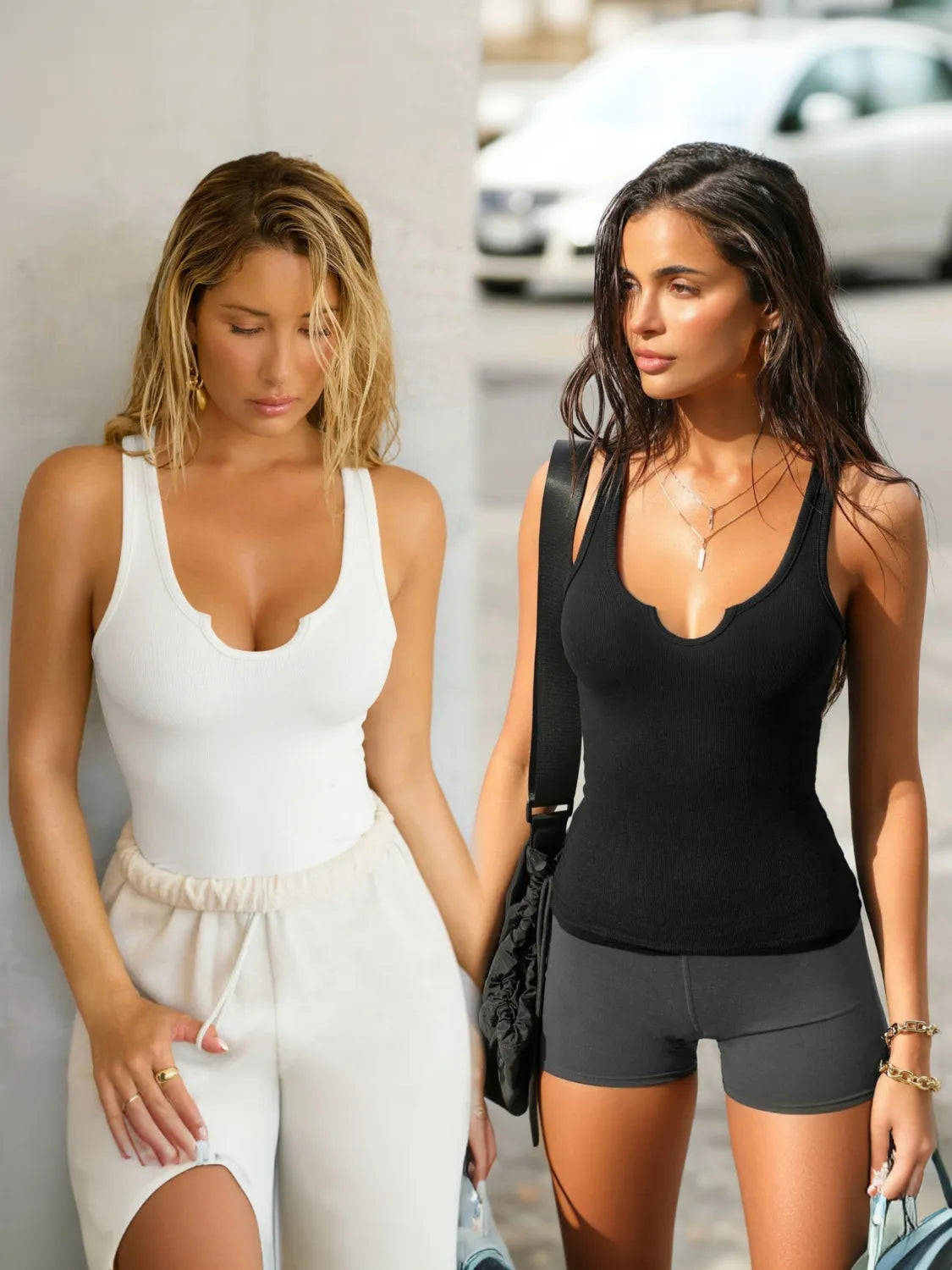 2 Piece Ribbed Wide Strap Tank