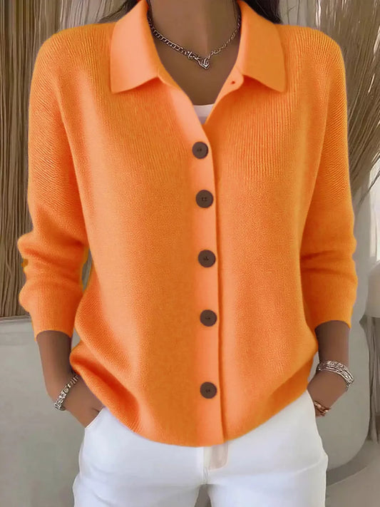 Full Size Button-Down Knit Cardigan Plus Size