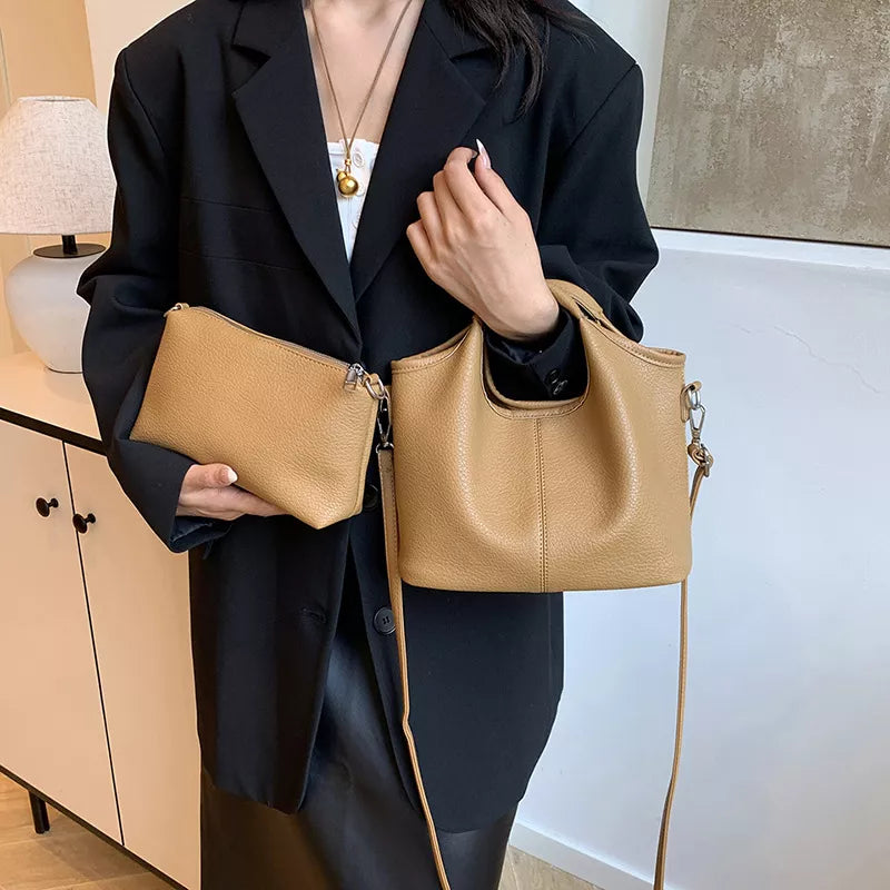 Textured Leather Crossbody Bag