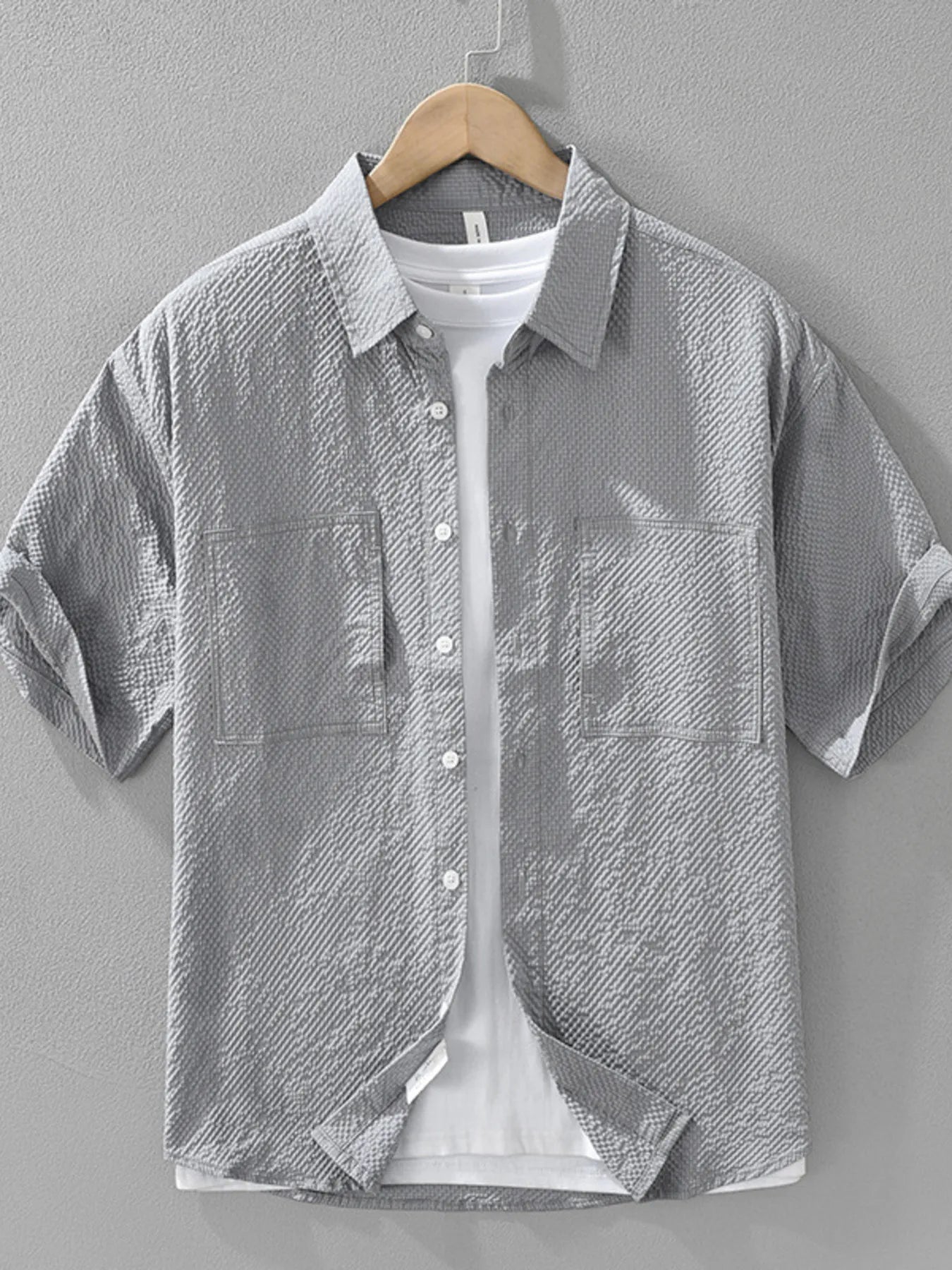 Men's Plus Size Button Up Short Sleeve Shirt