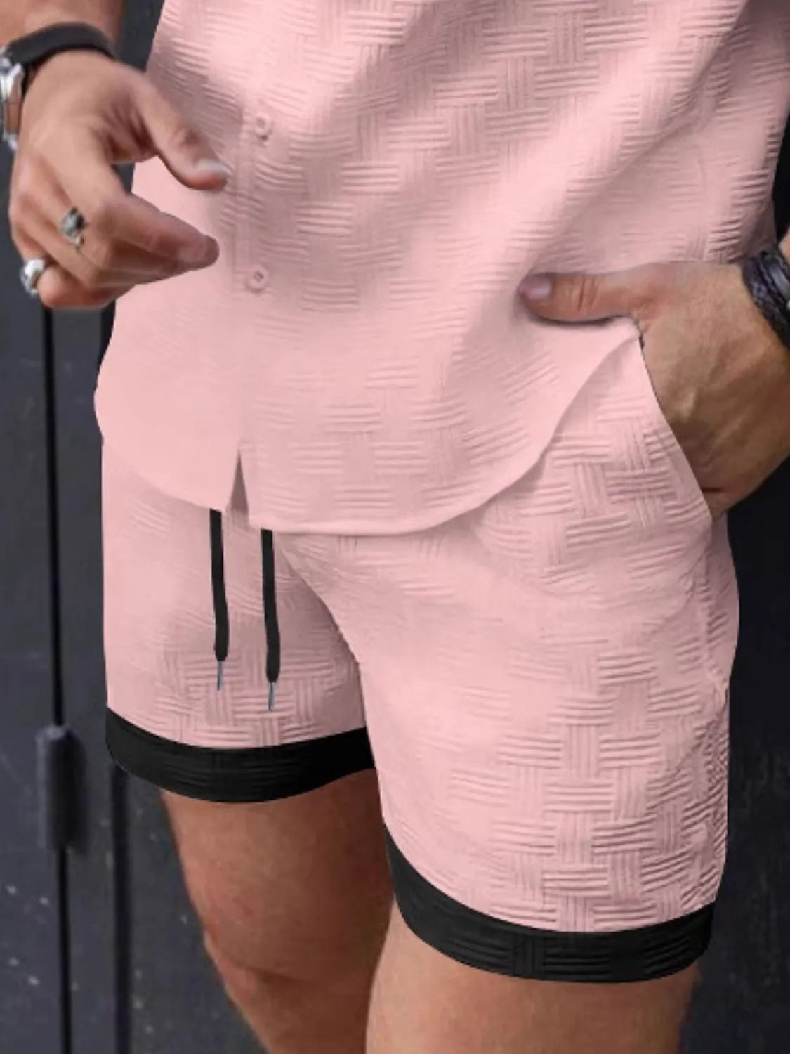 Men's Drawstring Textured Shorts