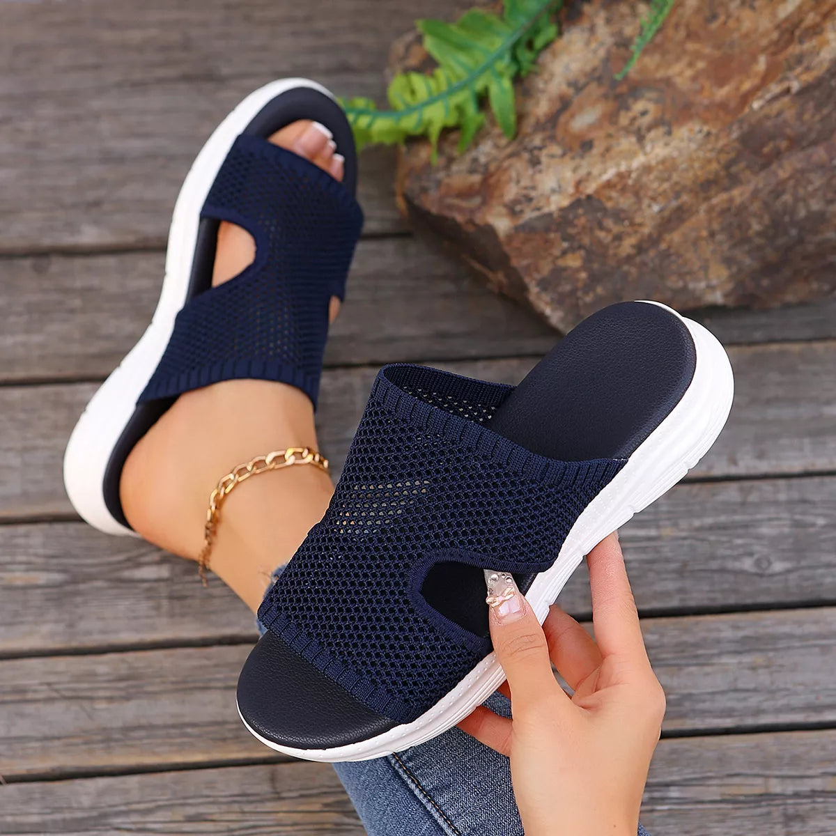 Breathable Mesh Open Toe Sandals