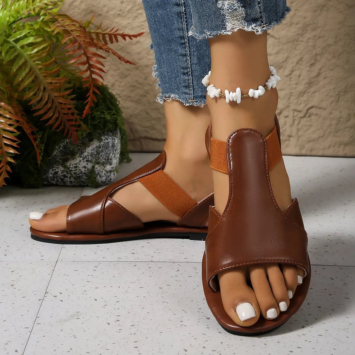 Open Toe Flats Sandals