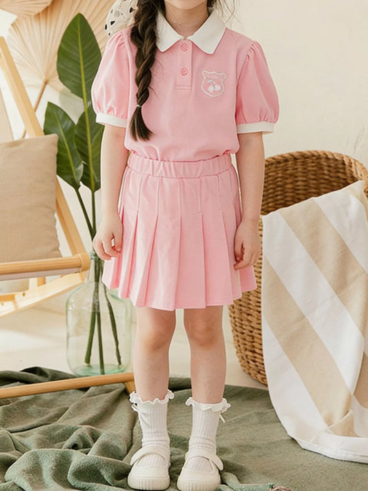 Children's Short Sleeve Polo and Skirt Set