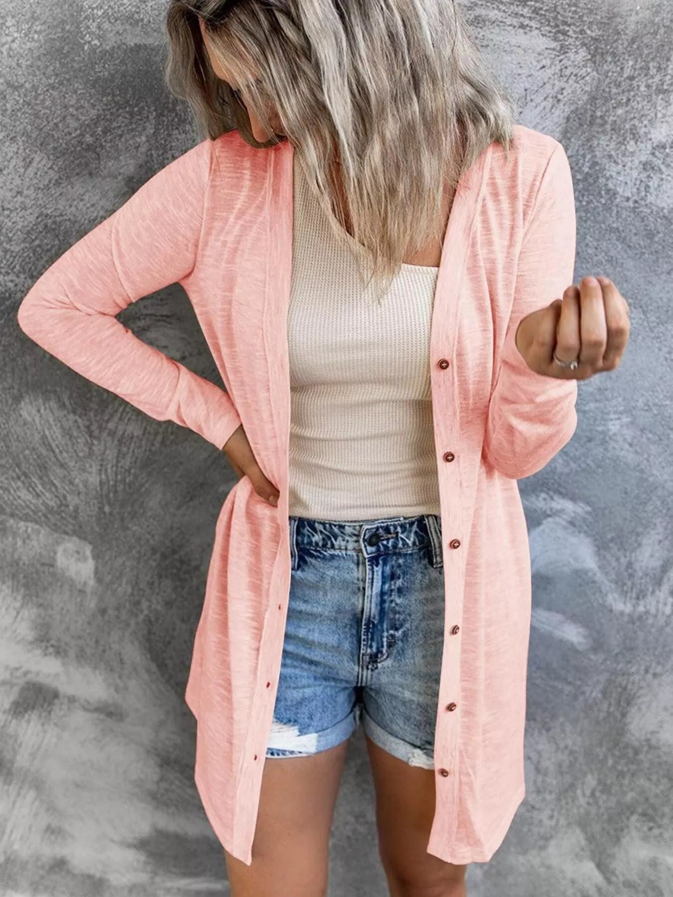 Full Size Lightweight Button-Up Cardigan Plus Size