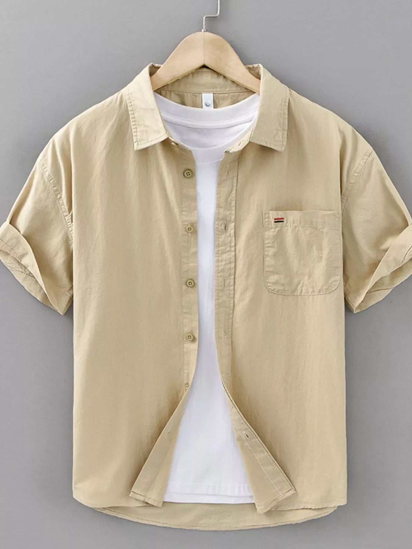 Men's Plus Size Plaid Button Up Short Sleeve Shirt