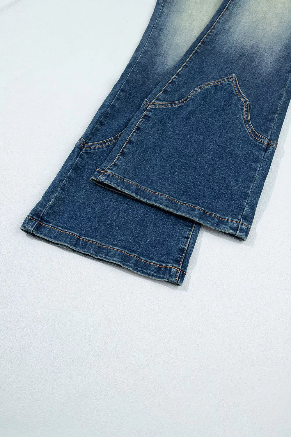 Pocket Detail Flare Leg Jeans
