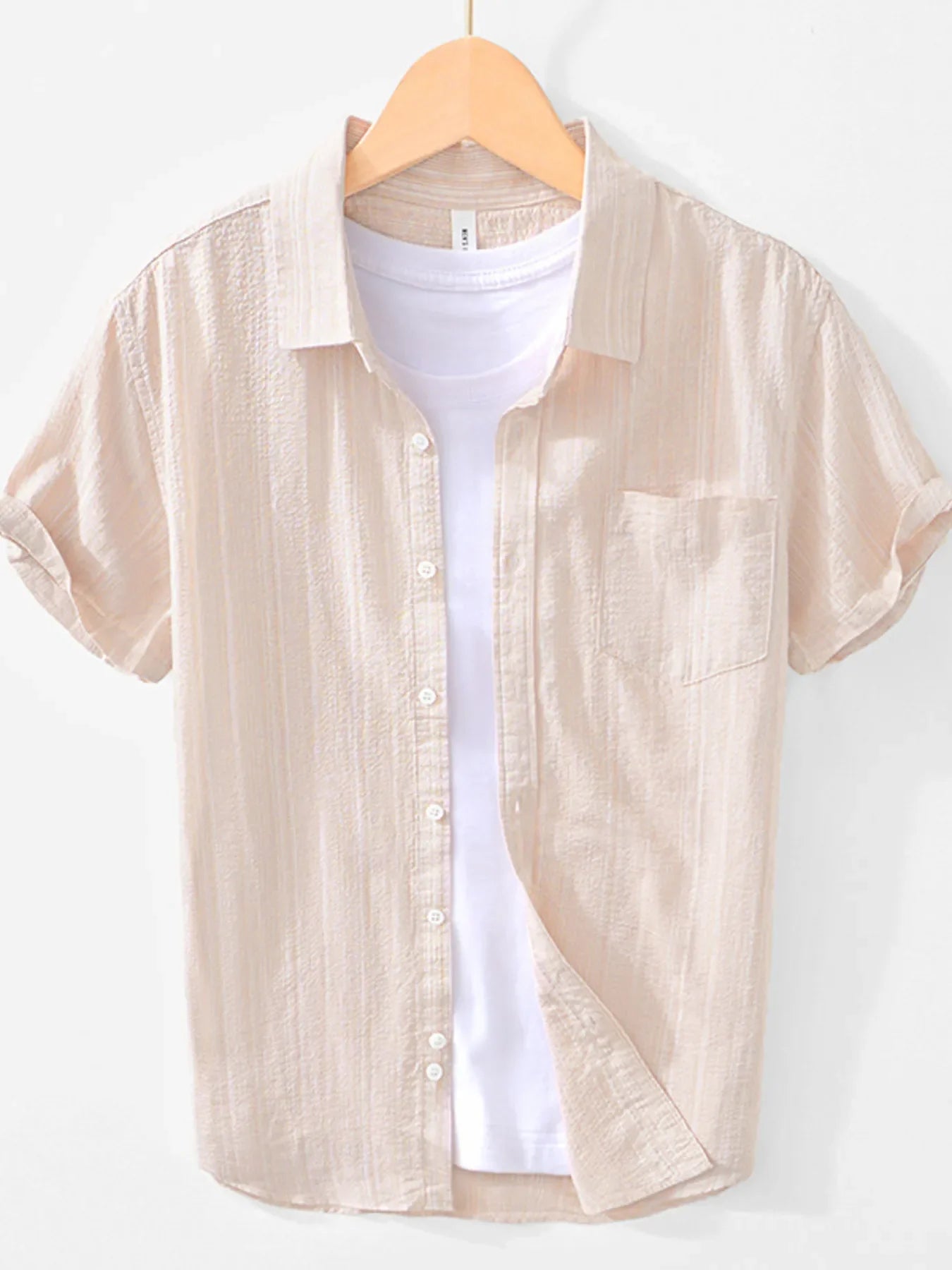 Men's Plus Size Button Up Short Sleeve Shirt