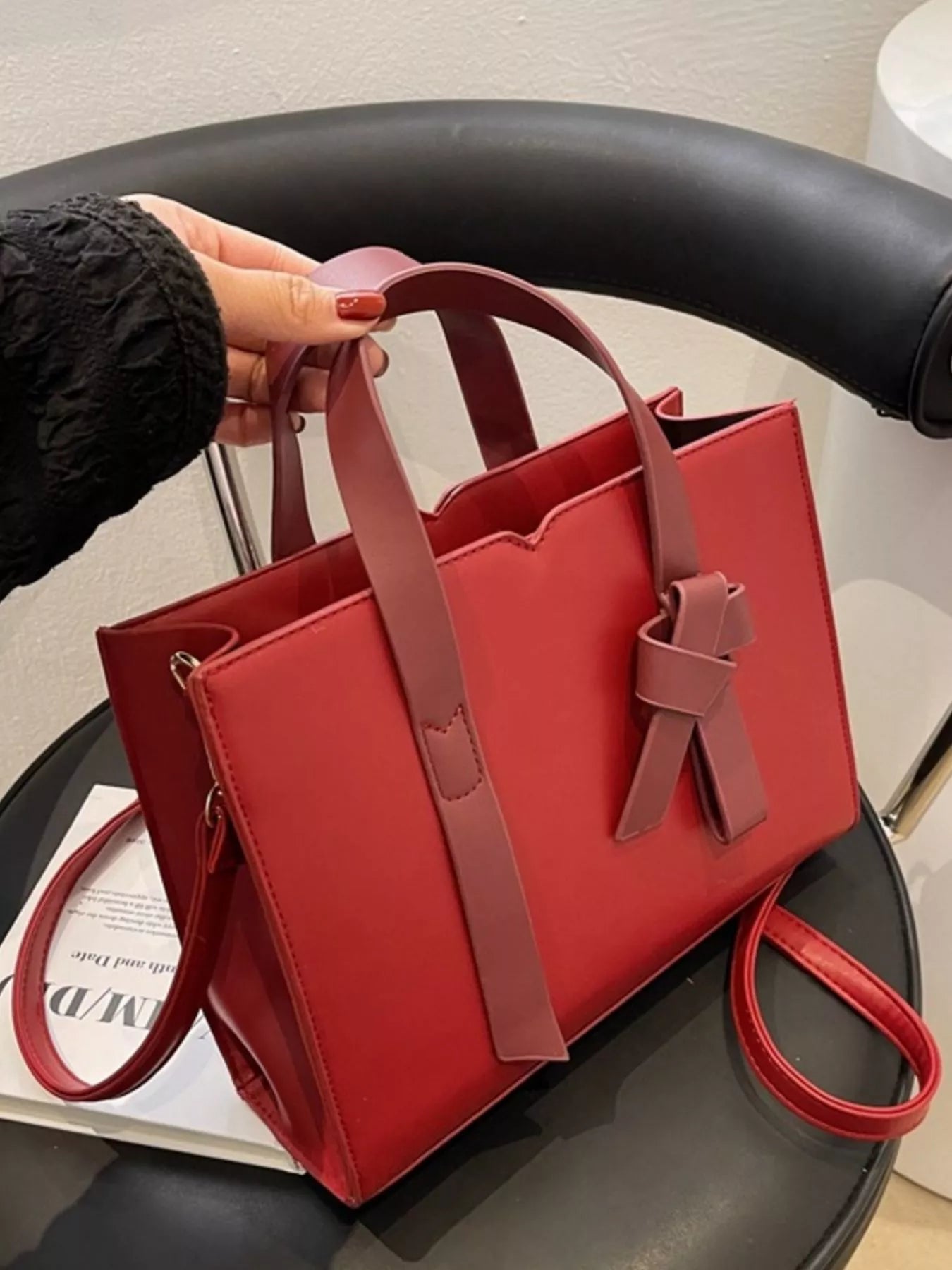 Faux Leather Tote Bag