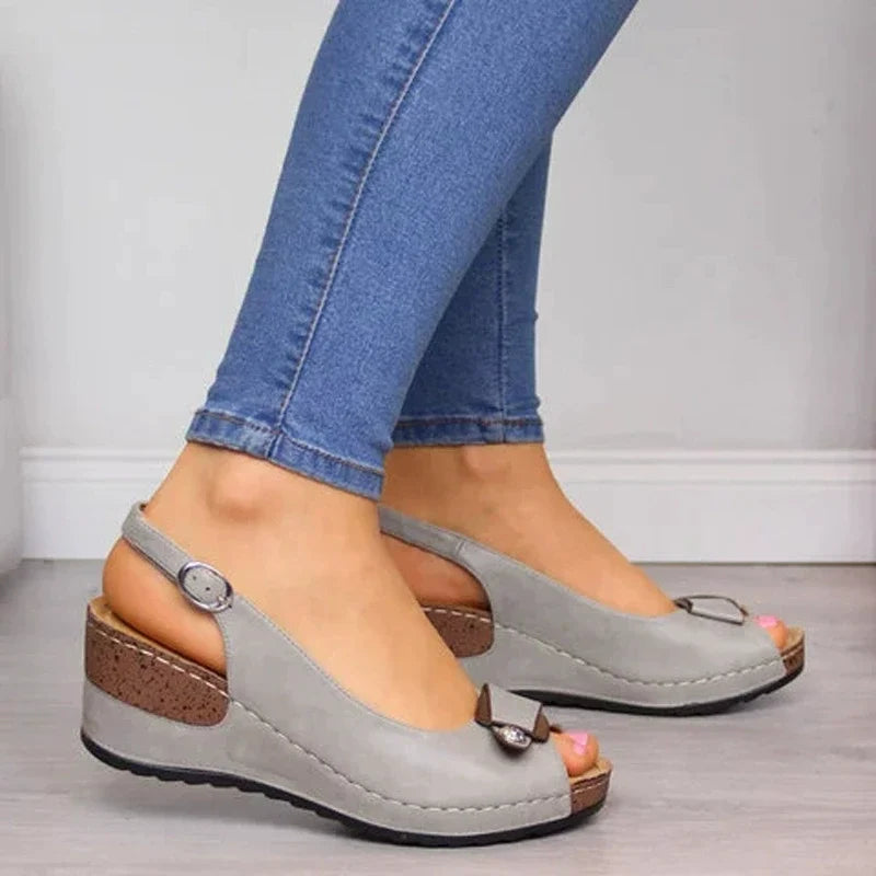Peep Toe Wedge Sandals