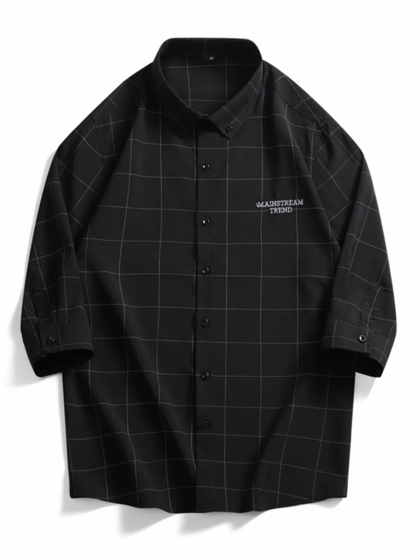 Men's Plus Size Casual Plaid Print Button-Down Shirt