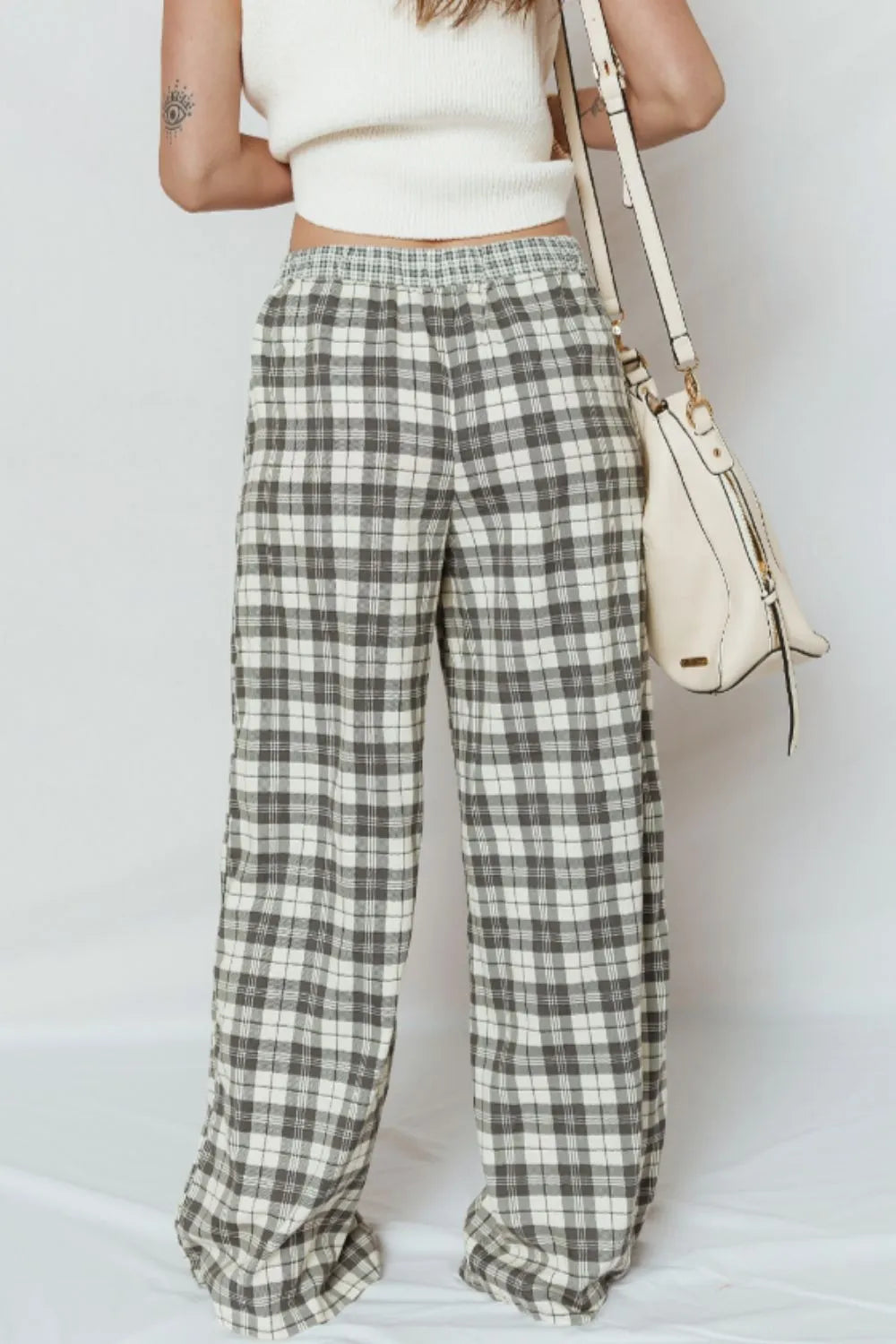 Plaid Wide Leg Pants