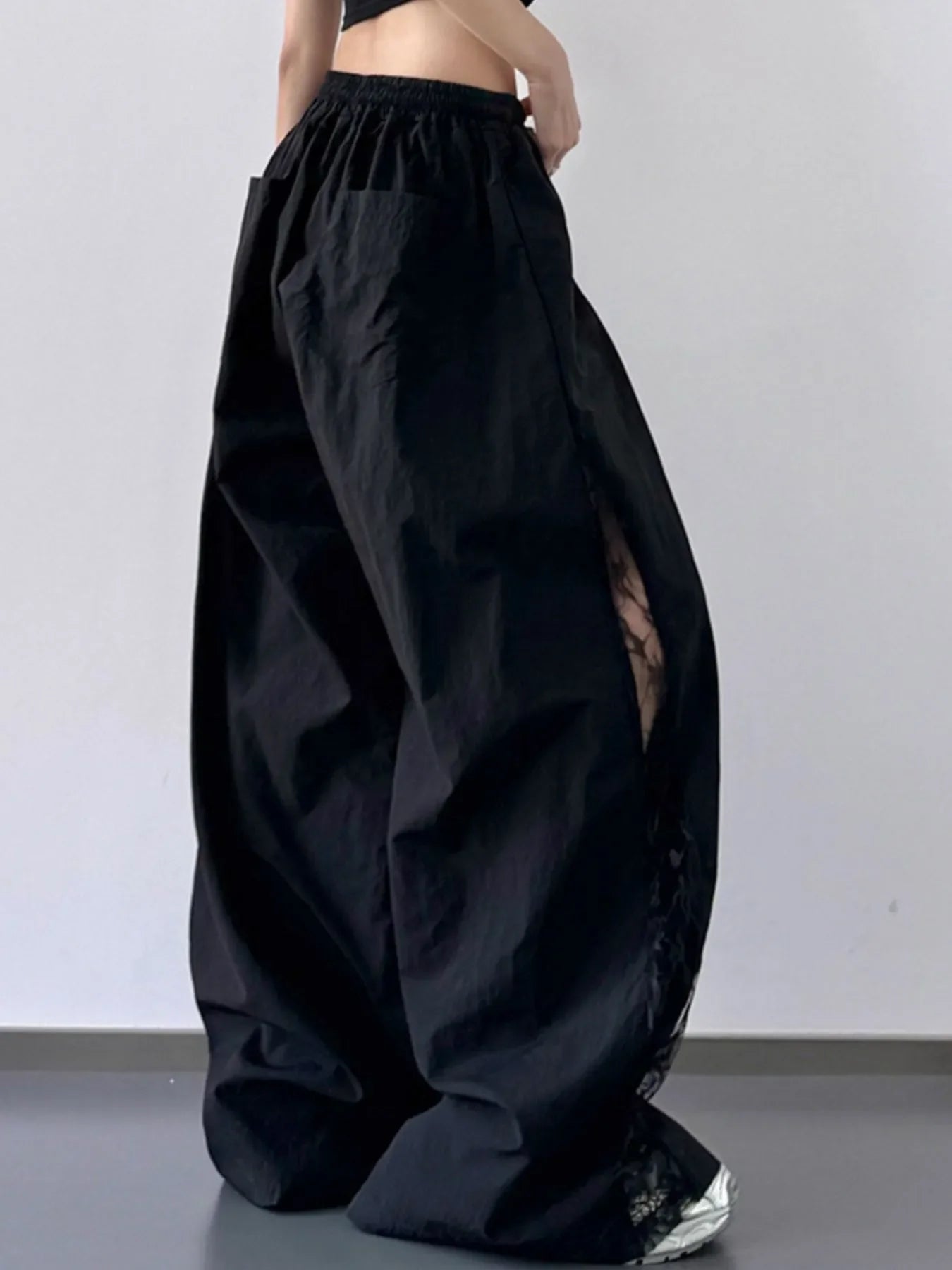 Elastic Waist Wide-Leg Pants