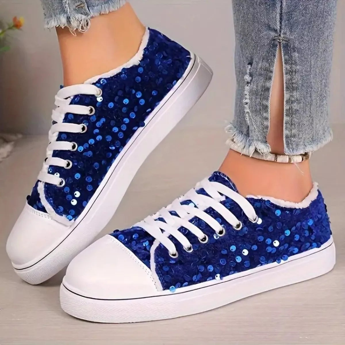 Sparkling Sequin Low-Top Sneakers