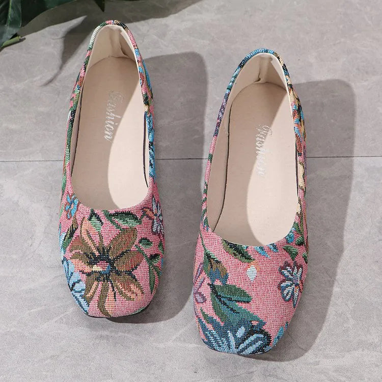 Floral Print Comfort Slip-Ons
