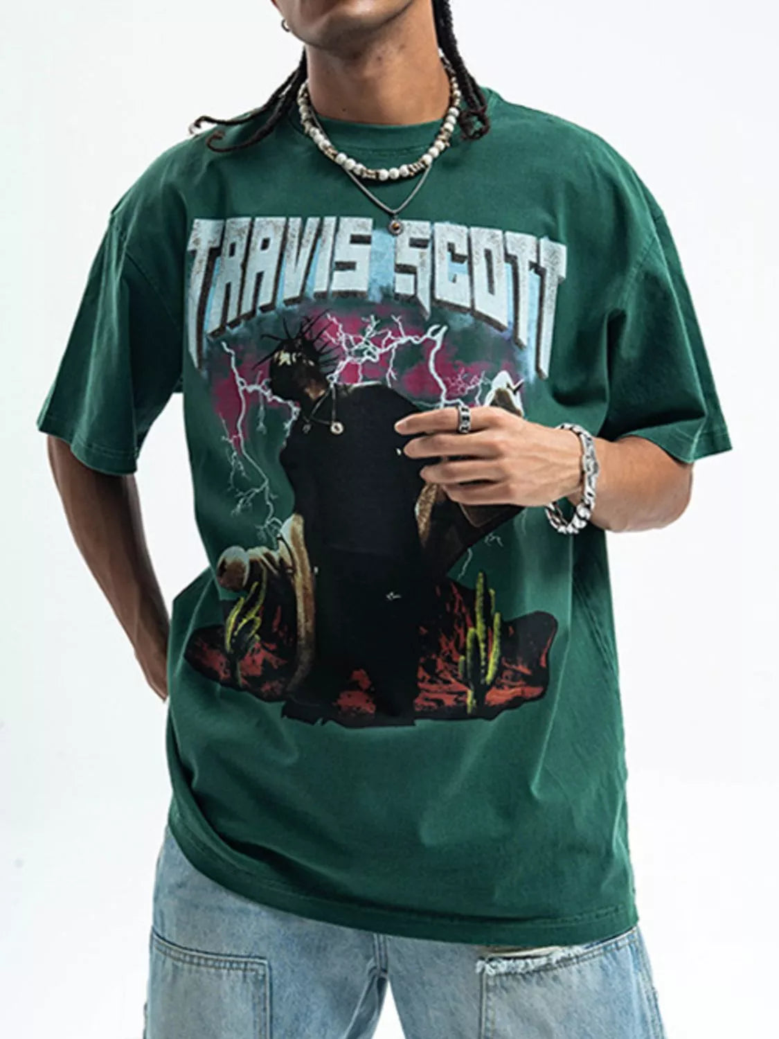 Men's Graphic Round Neck Short Sleeve T-Shirt