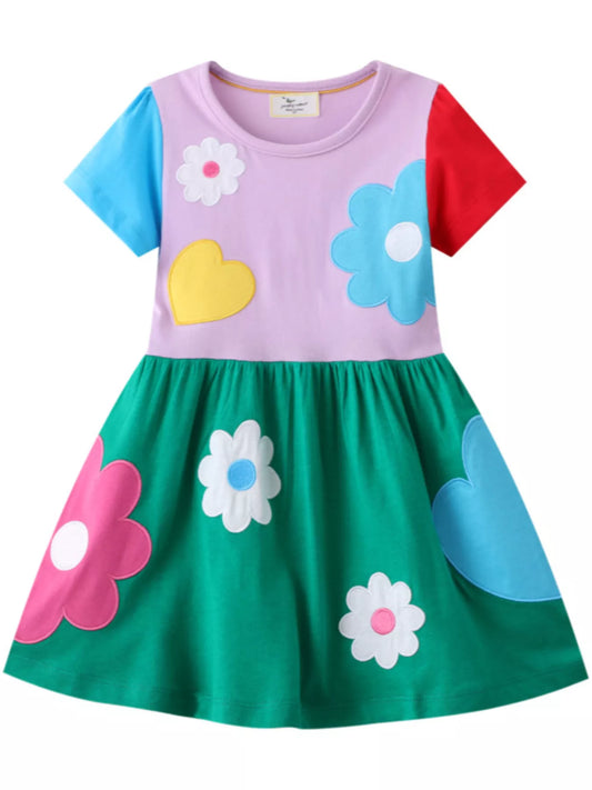 Children's Flower Round Neck Dress