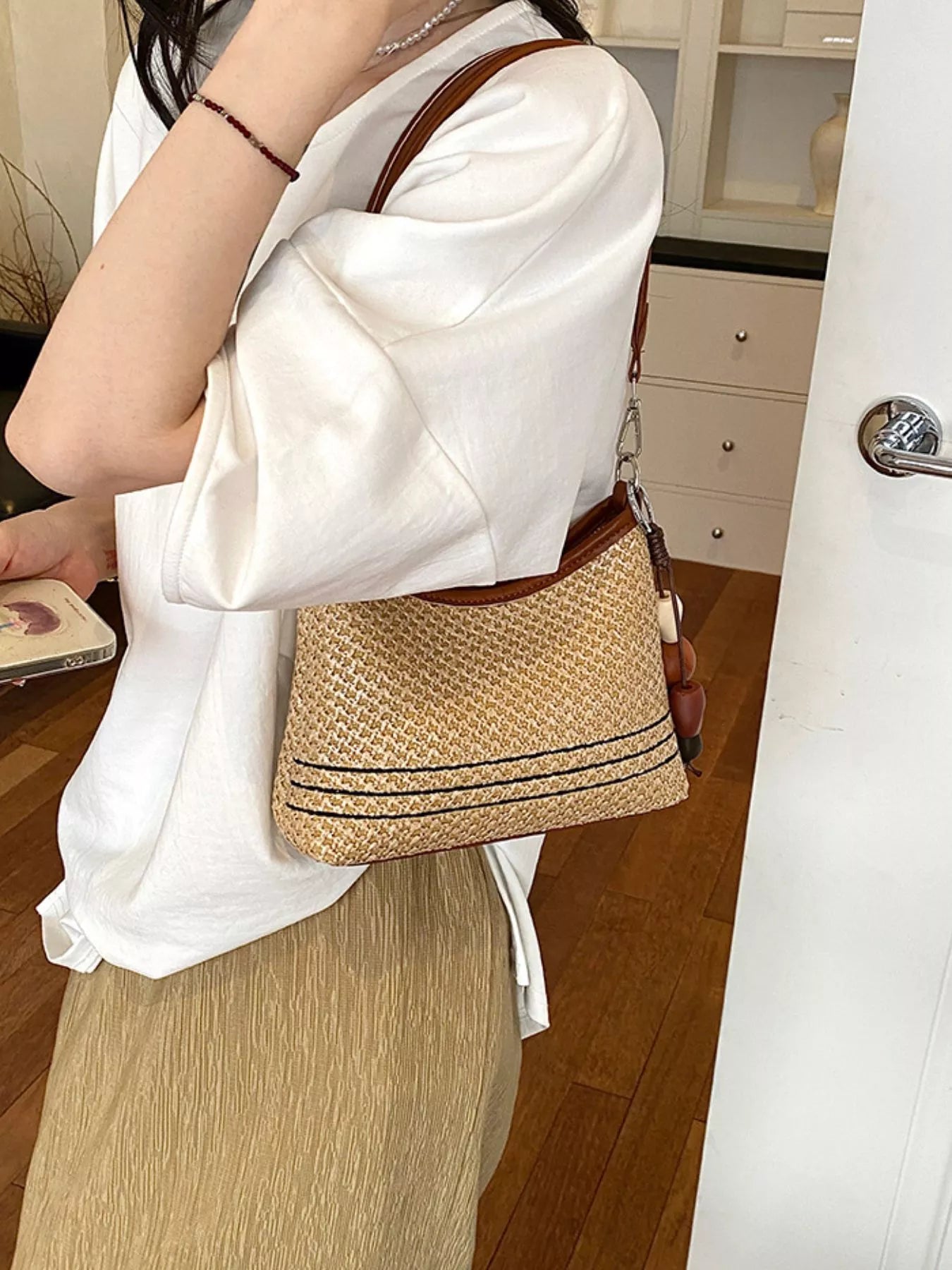 Woven Straw Crossbody Bag