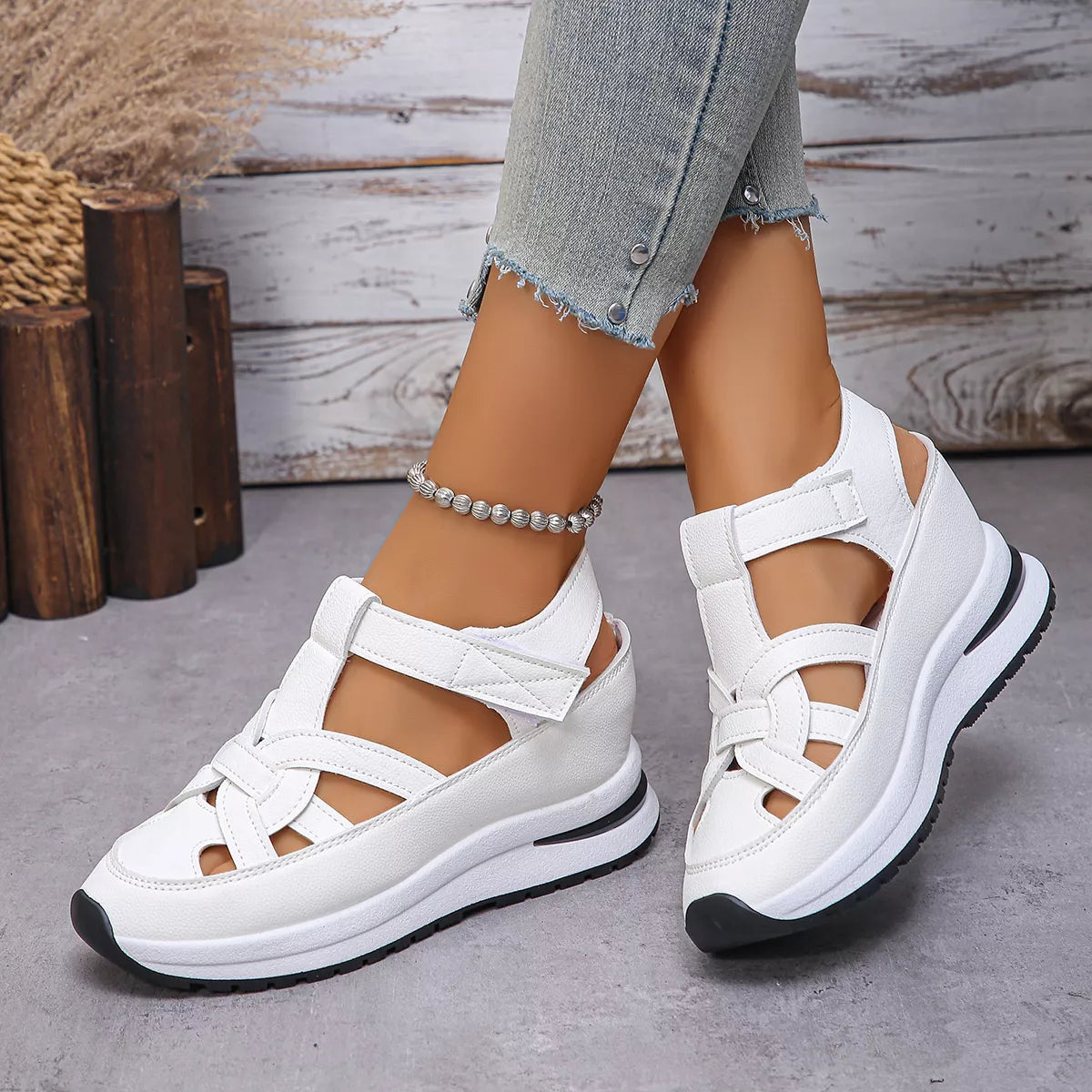 Velcro Wedge Sandals