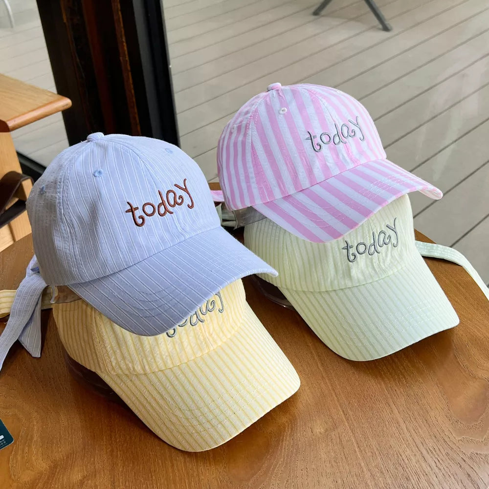 Striped Embroidered Baseball Cap