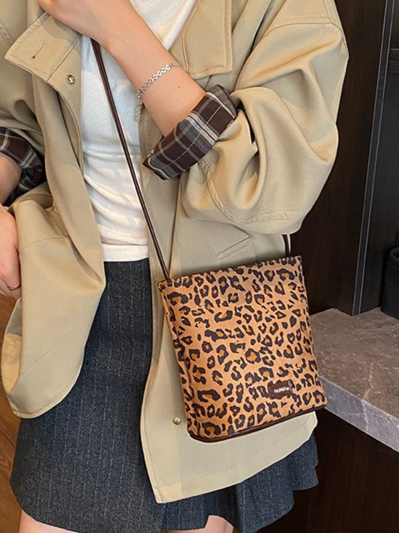 Leopard Print Crossbody Bag
