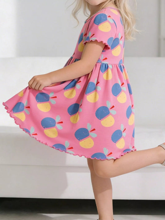 Children's Printed Short Sleeve Dress