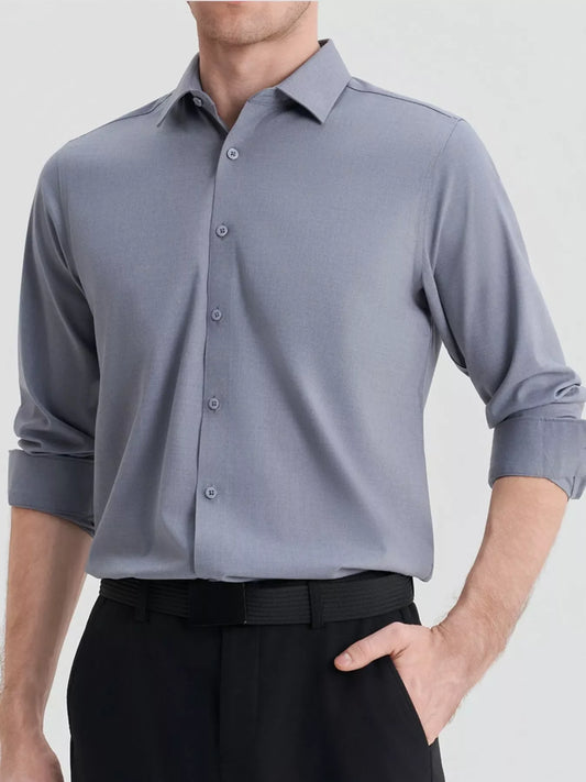 Men's Full Size Slim Fit Long Sleeve Shirt Plus Size