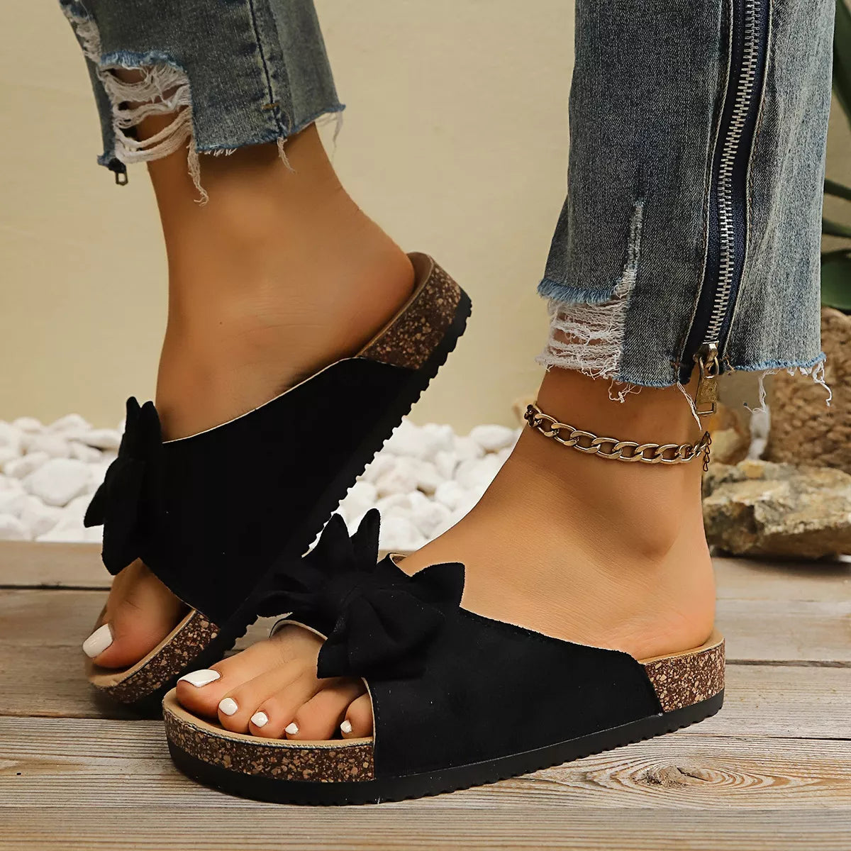 Comfortable Bow Decor Casual Sandals
