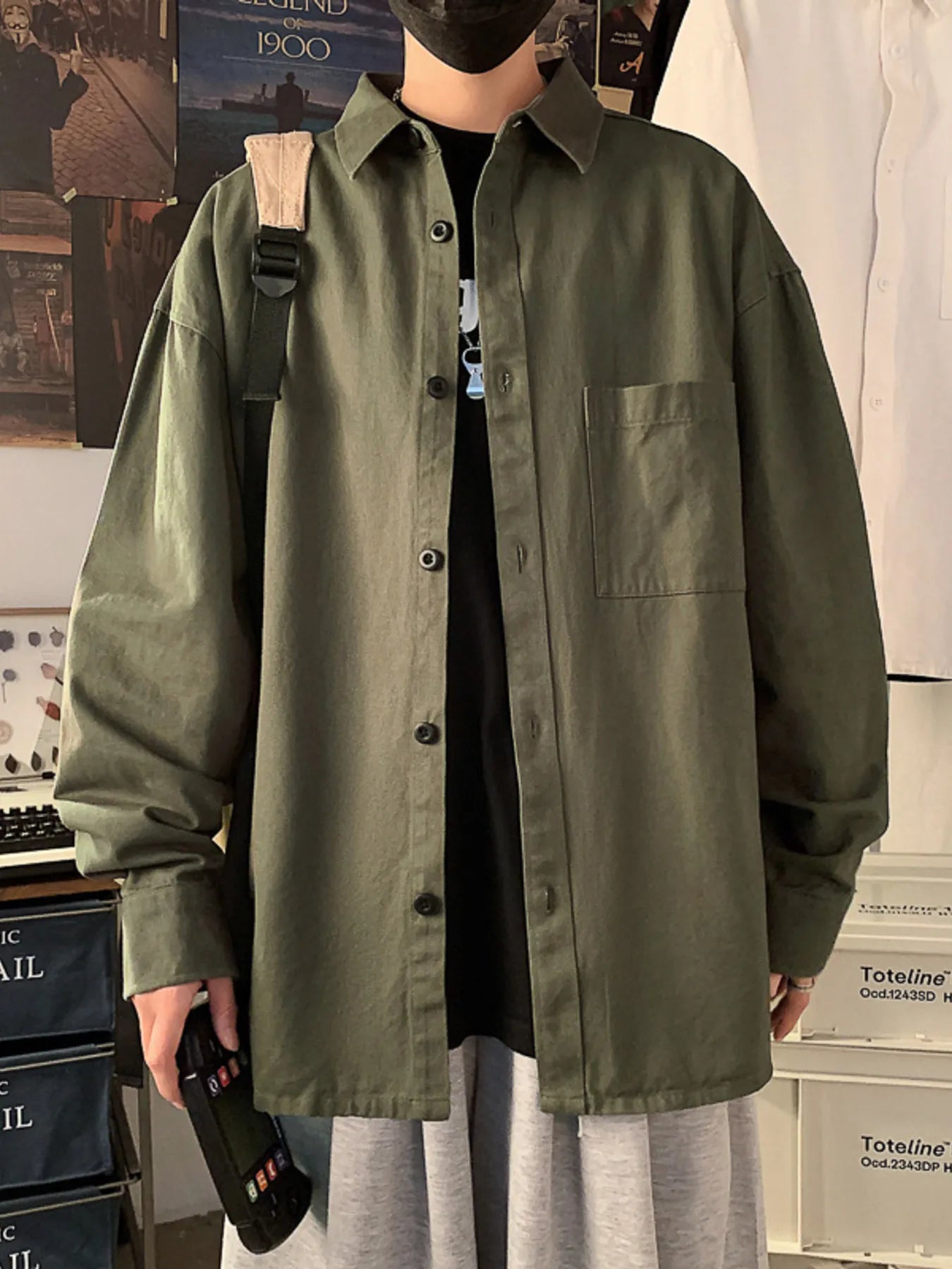 Men's Full Size Button Up Long Sleeve Shirt Plus Size