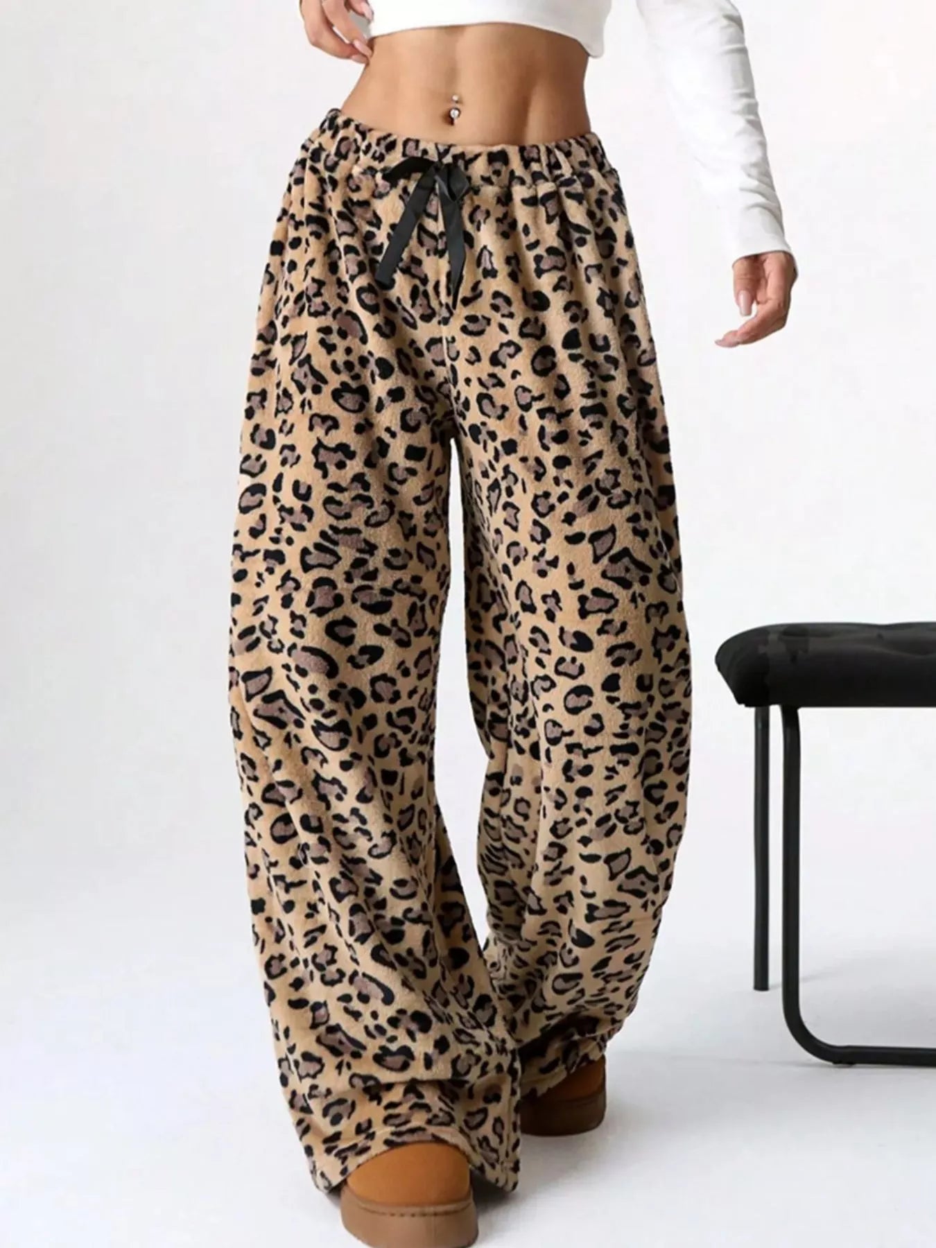 Drawstring Wide Leg Pants