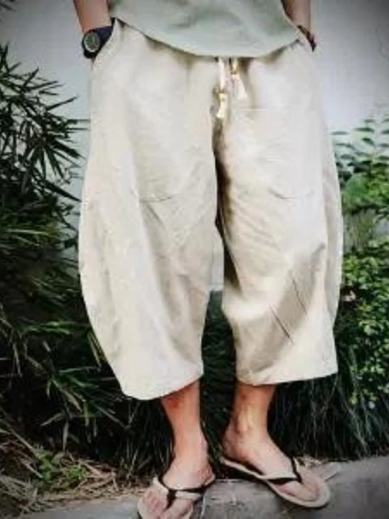 Men's Plus Size Loose Fit Cropped Pants