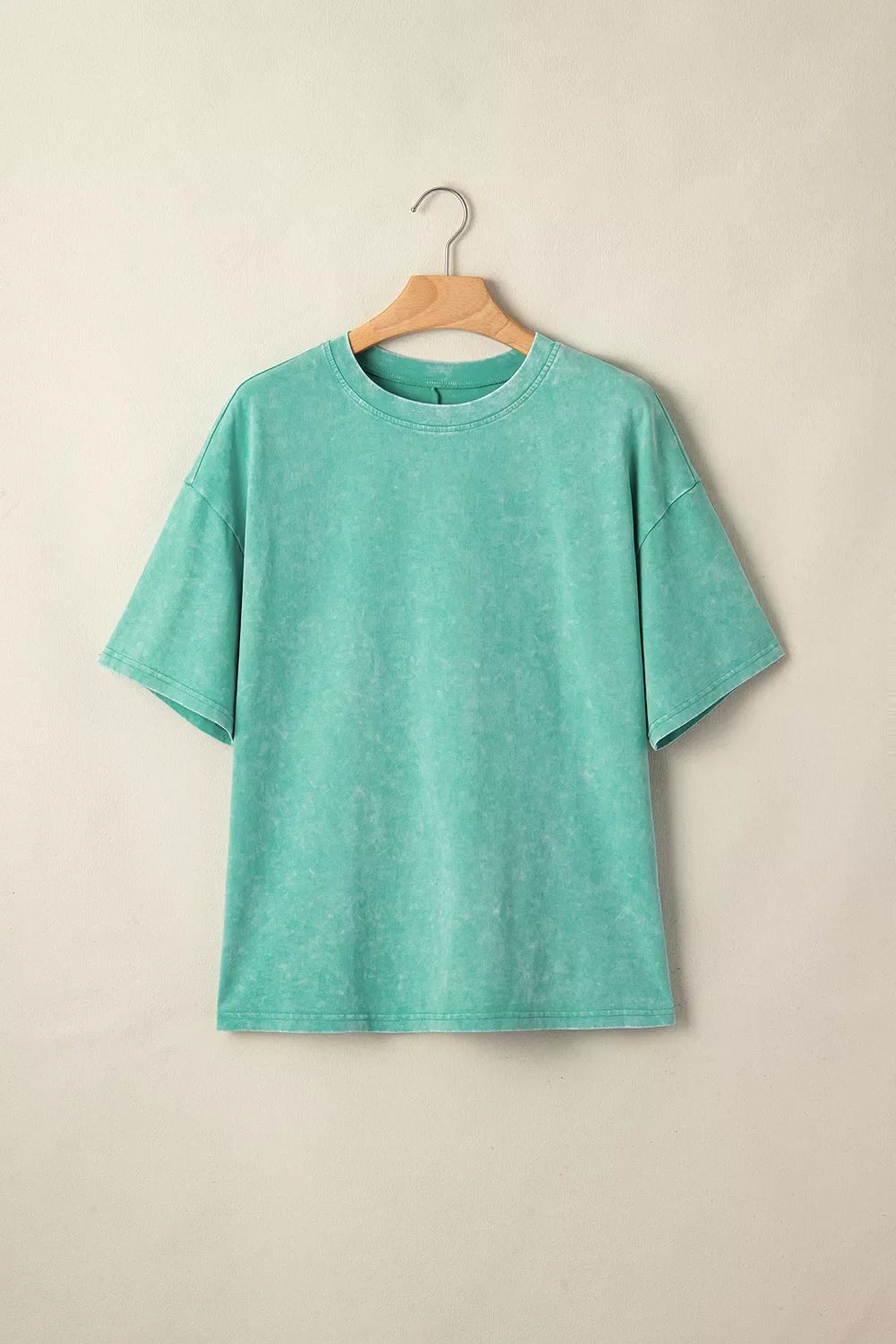 Solid Color Cotton Mineral Washed Oversize Tee