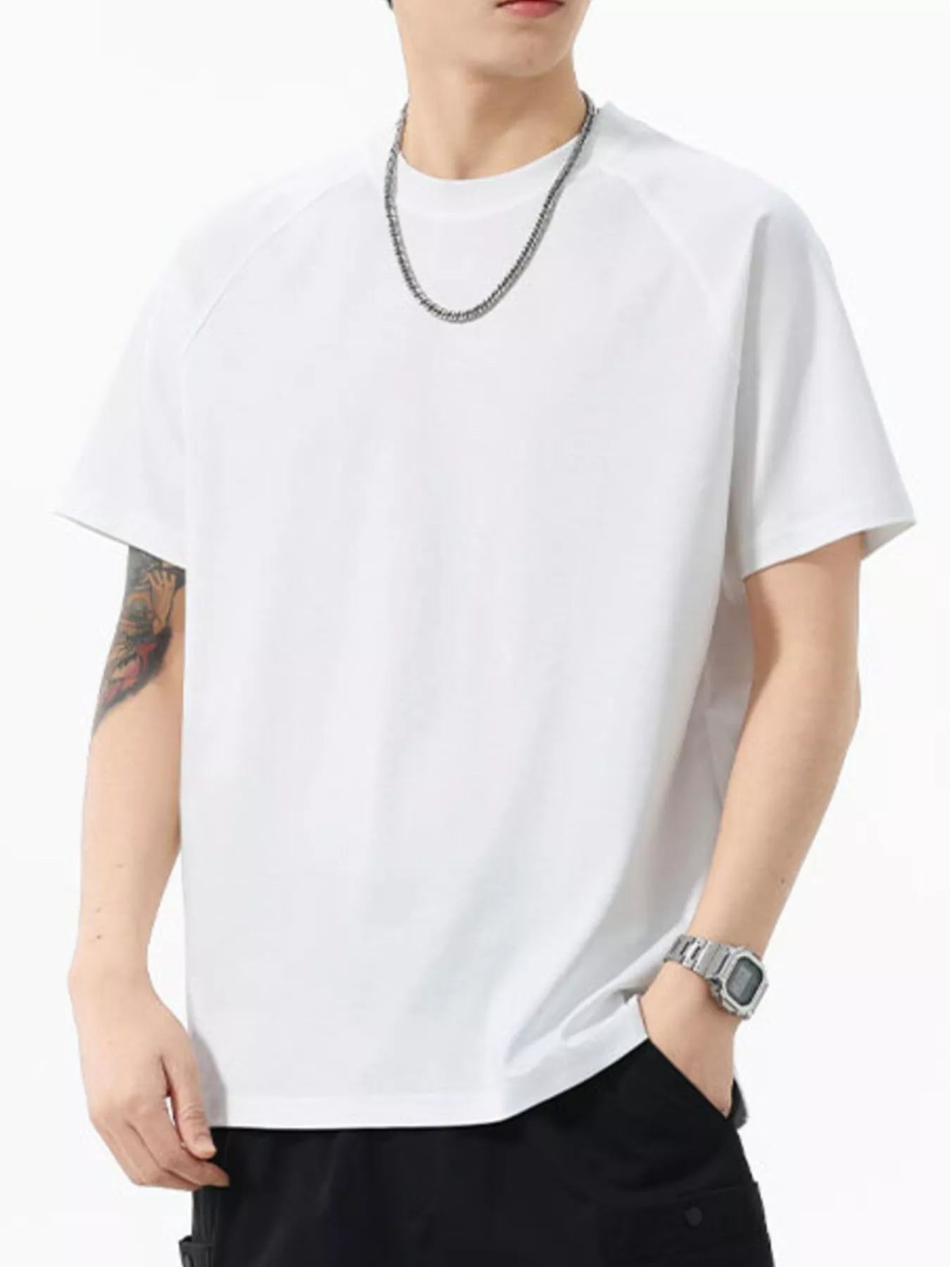 Men's Full Size Round Neck Short Sleeve T-Shirt Plus Size