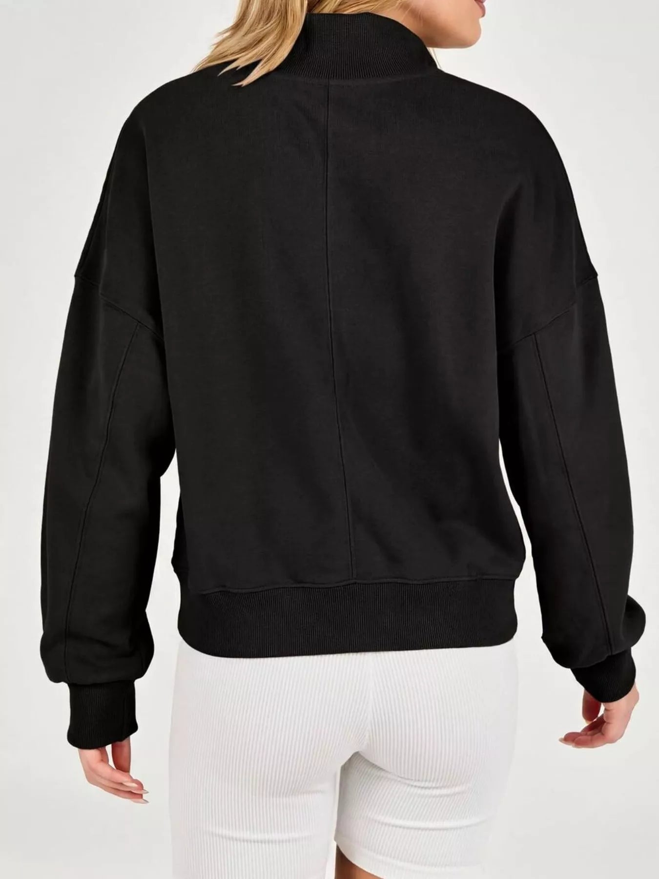 Half Snap Dropped Shoulder Sweatshirt