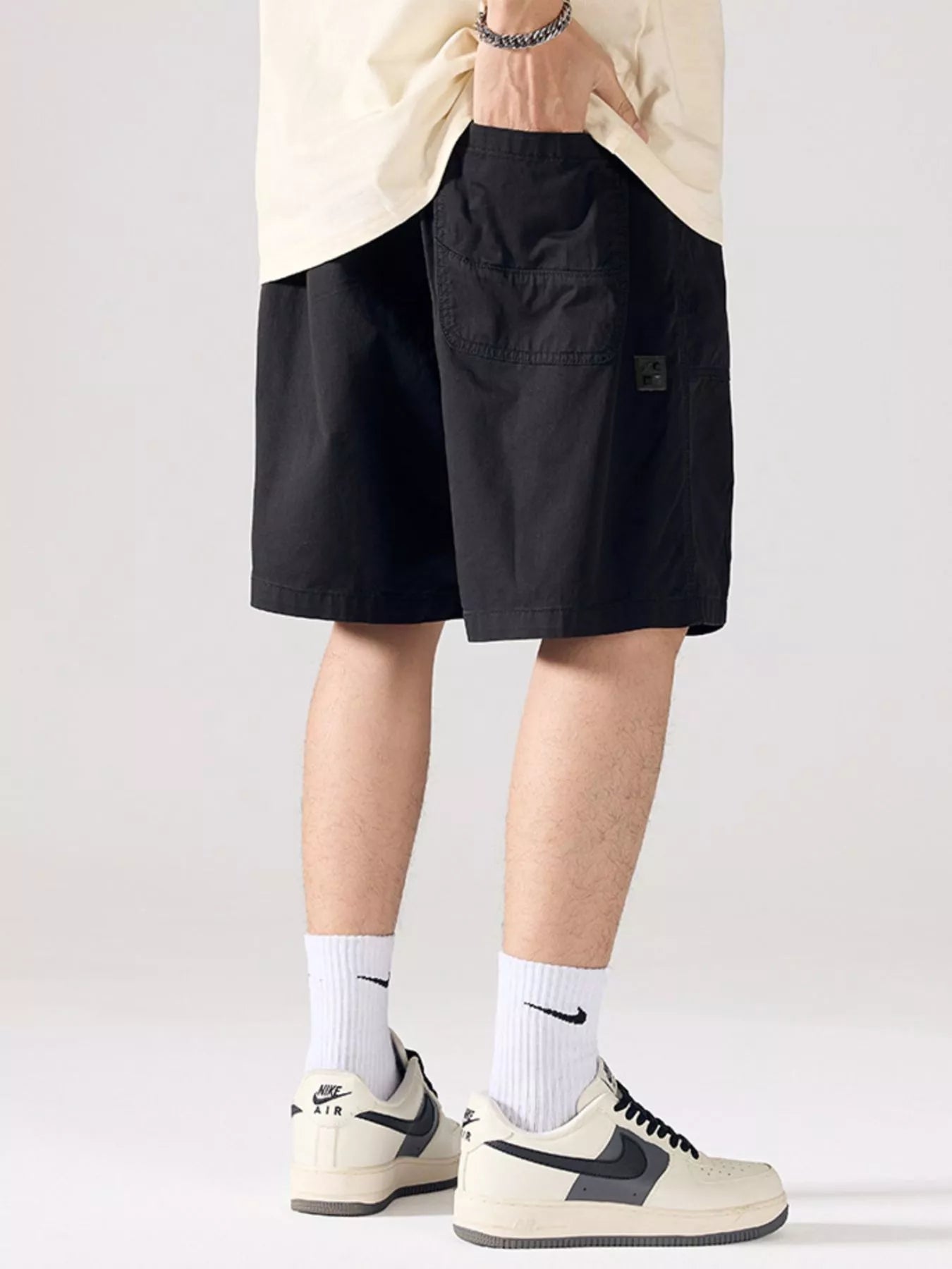 Men's Full Size Cargo Drawstring Shorts Plus Size
