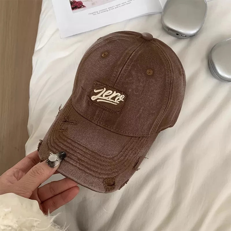 Distressed Washed Cotton Baseball Cap