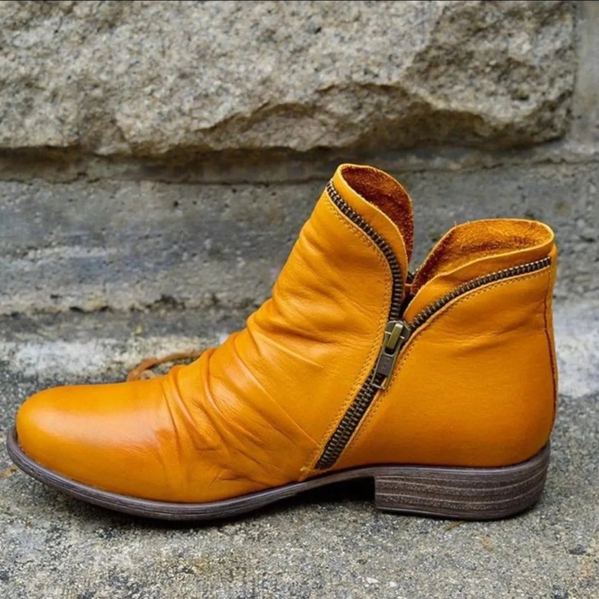 Round Toe Block Heels Boots