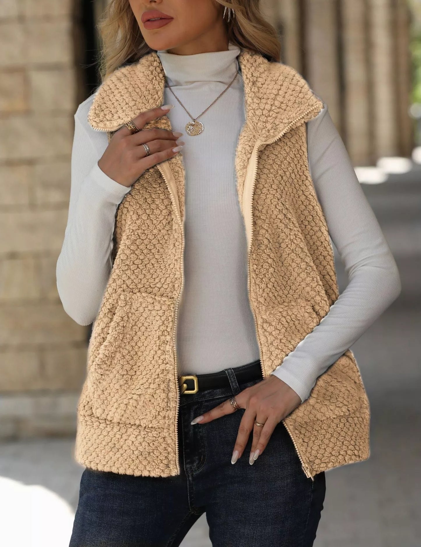 Zip-Up Vest Coat