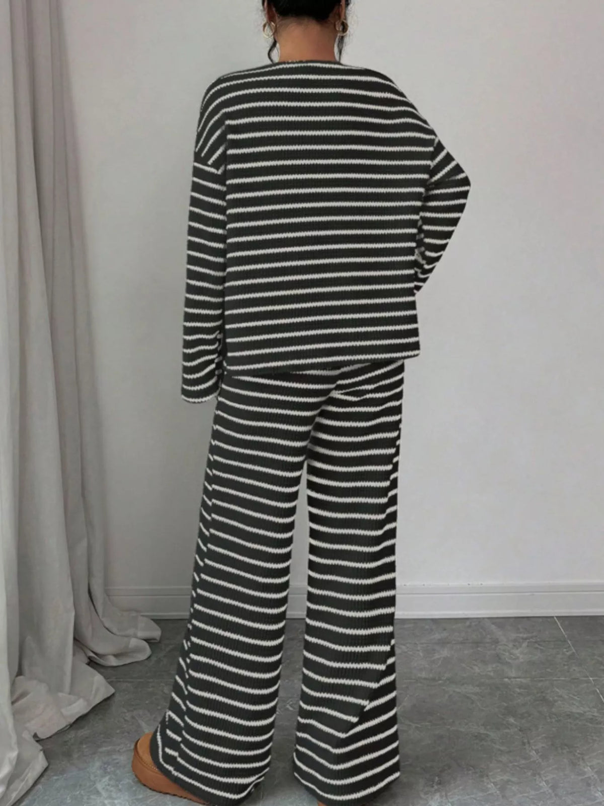 Striped Relaxed Fit Top and Pants Set