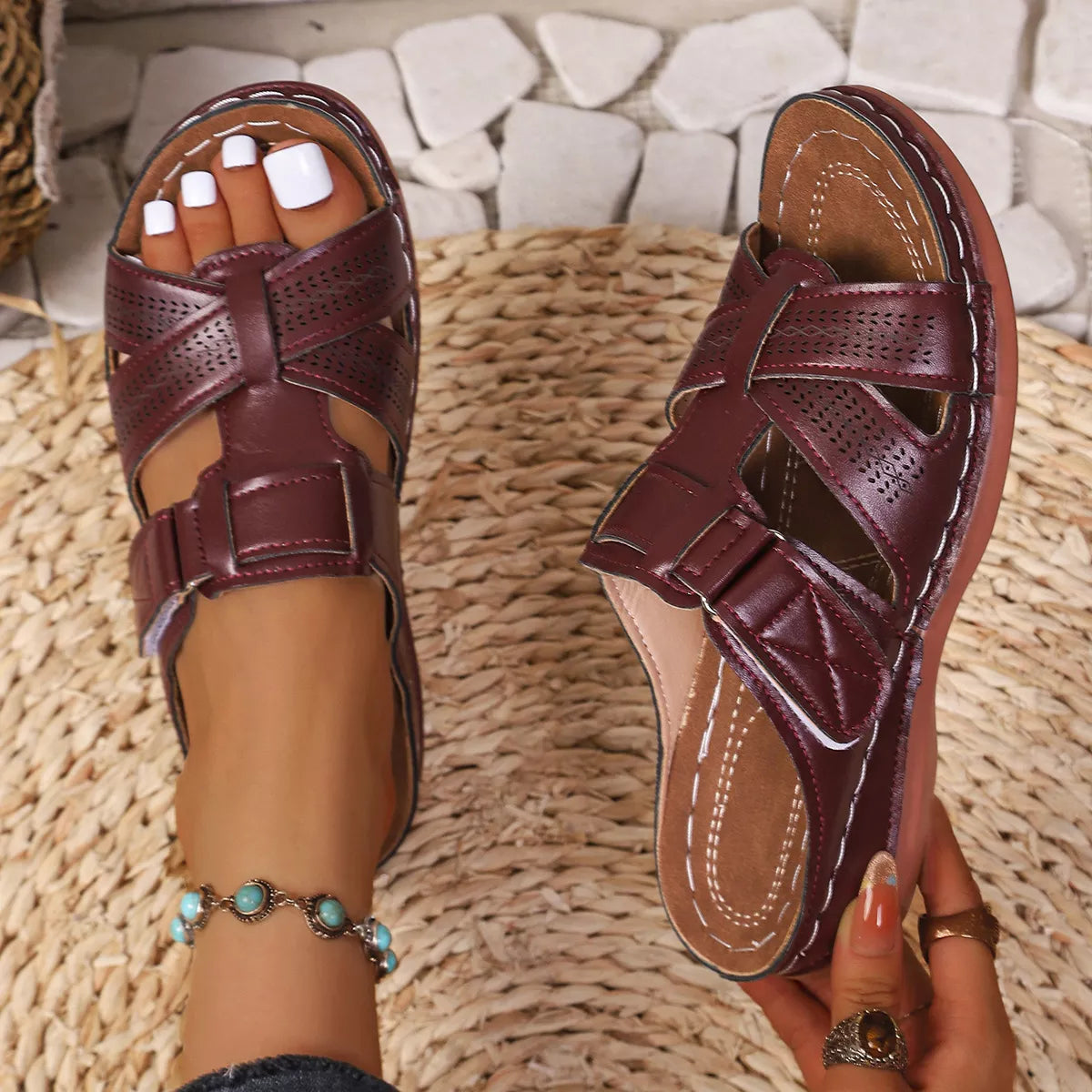 Open Toe Flats Sandals