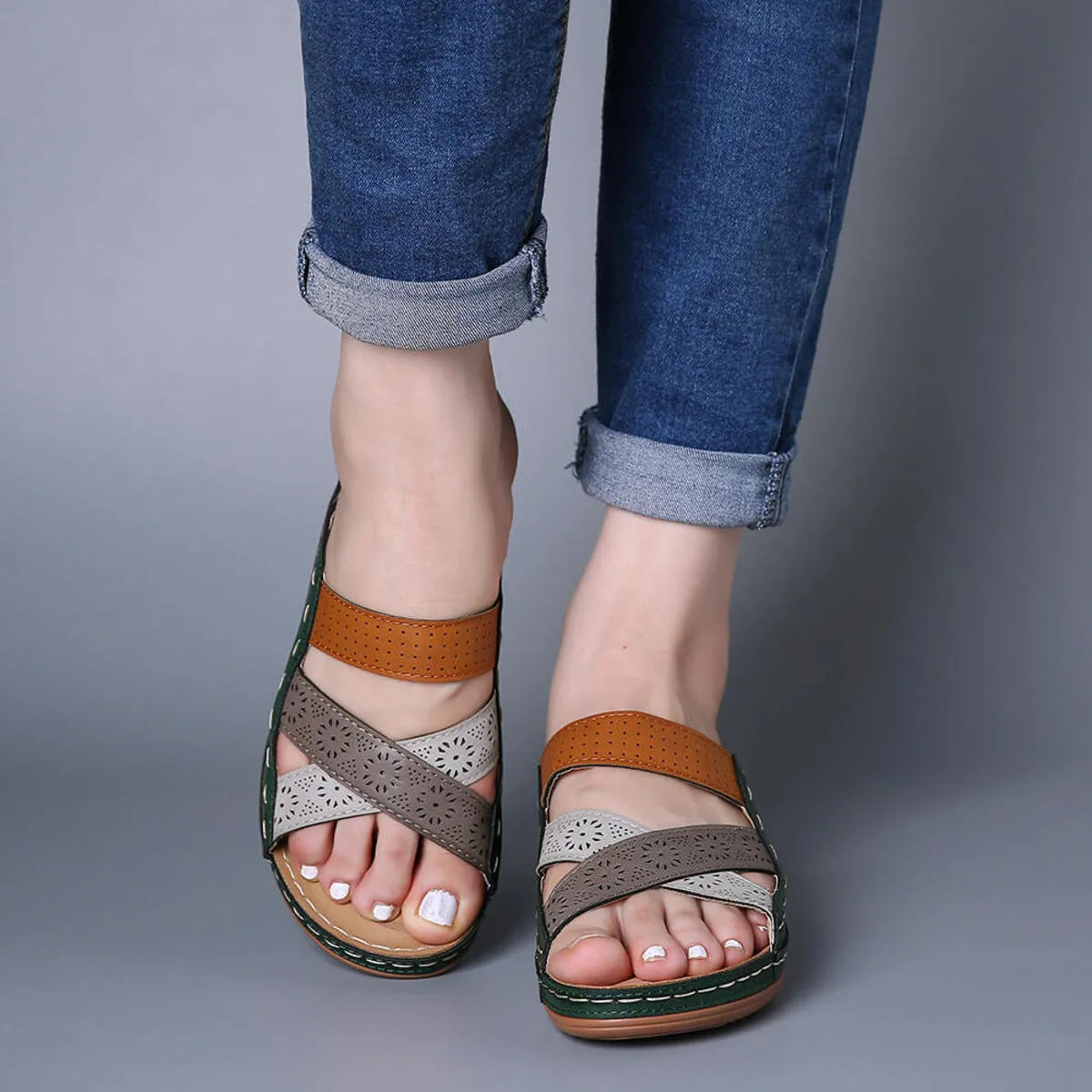 Crisscross Casual Wedge Sandals