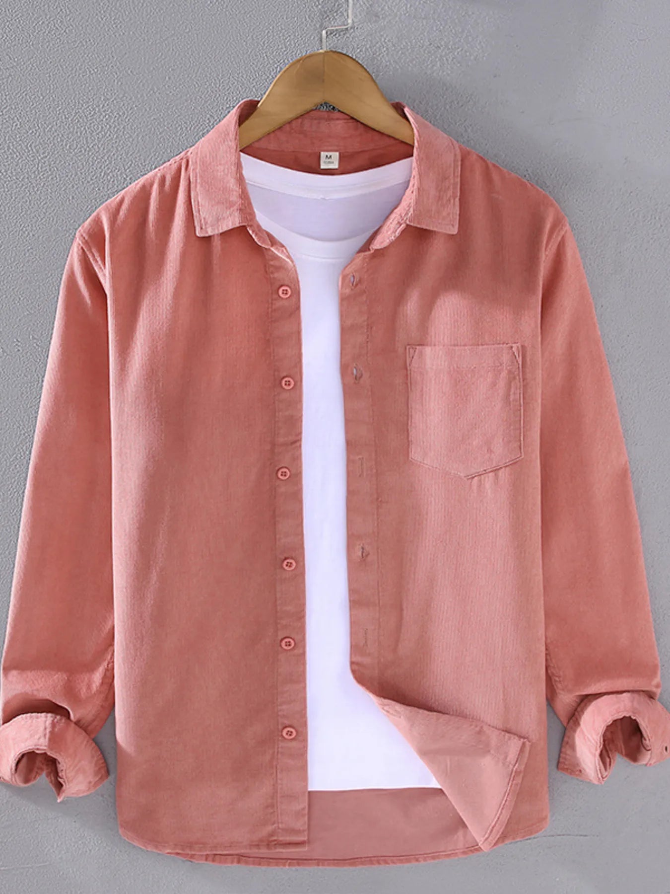 Men's Plus Size Button Up Long Sleeve Shirt