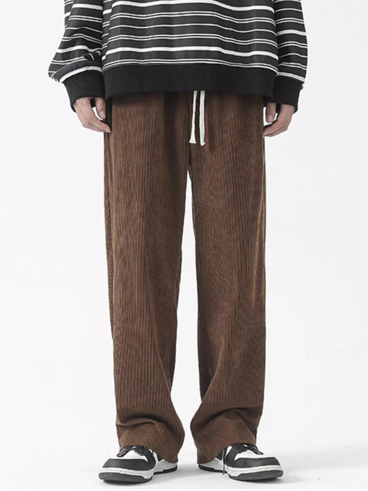 Men's Full Size Vintage Corduroy Loose Fit Pants Plus Size