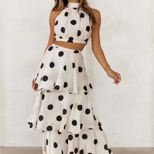 Fashion Trend Polyester Fiber Women's Top Set